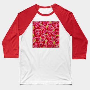 Red Roses Pink Rose Hearts Heart Jackie Carpenter Art Gift Idea's Mother's Day Valentine's Christmas Birthday Her Love Mom Wife Girlfriend Best Seller Baseball T-Shirt